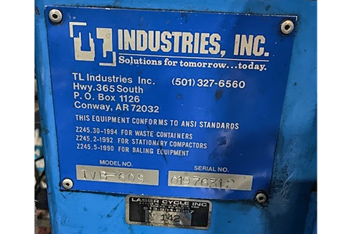 Used TL Industries TVB-60S Baler